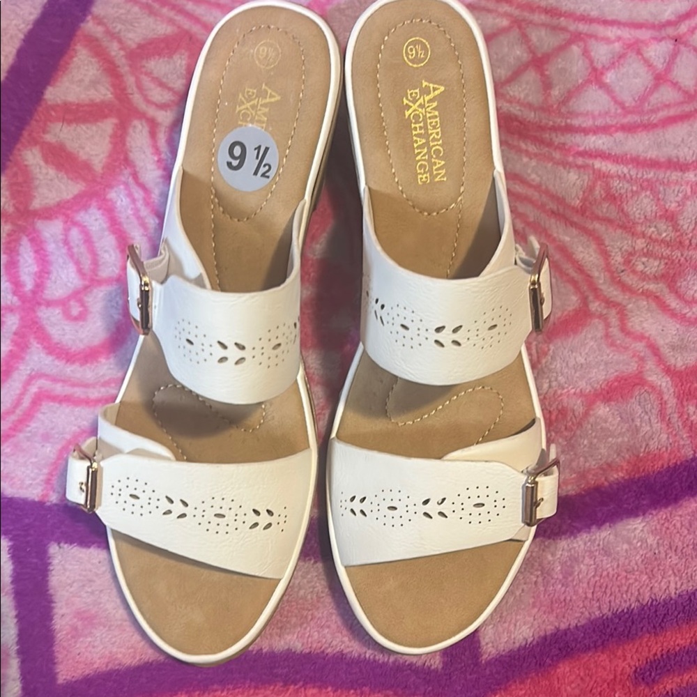 American Exchange Women's White Sandals